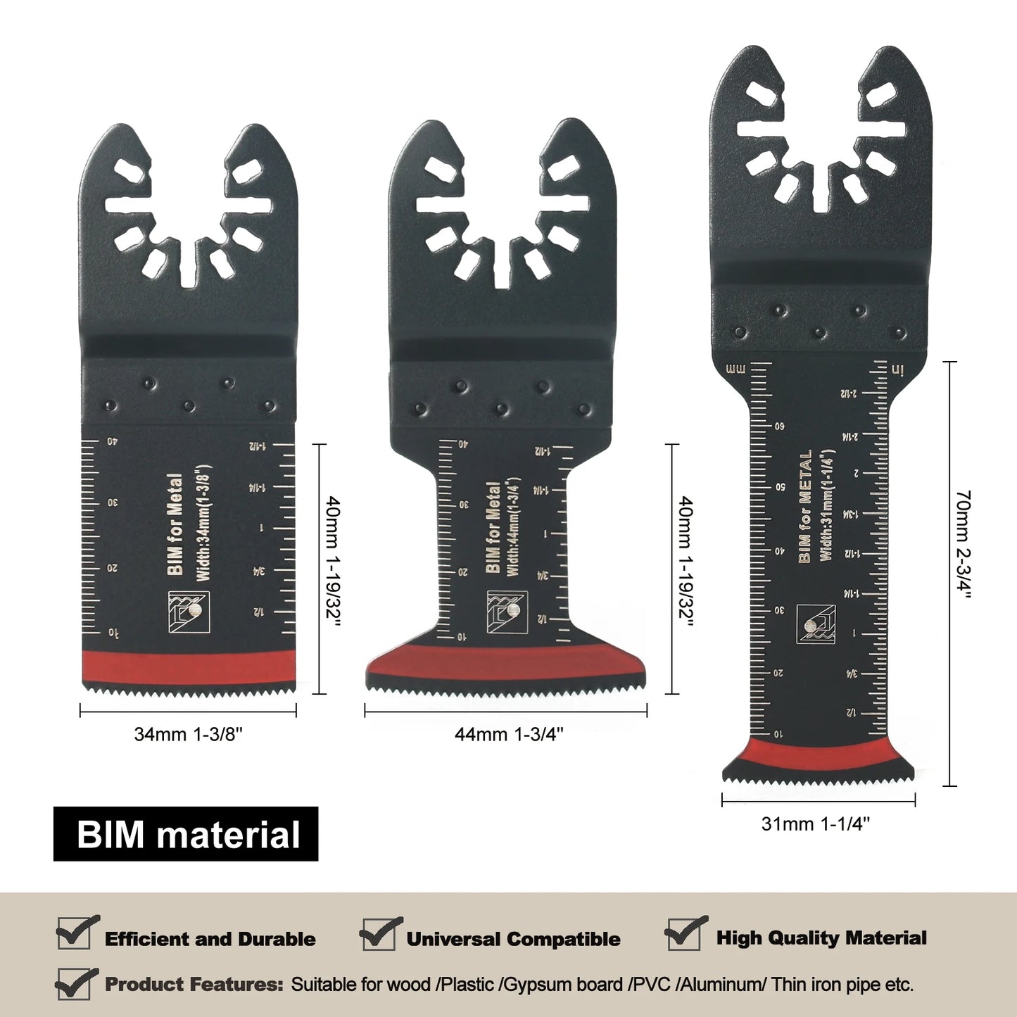 Tooth Oscillating Saw Blade Kit - 10-39PCS Carbide Multitool Blades for Wood PVC & Metal Cutting