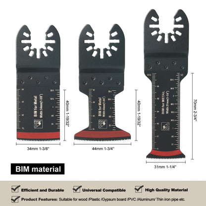 Tooth Oscillating Saw Blade Kit - 10-39PCS Carbide Multitool Blades for Wood PVC & Metal Cutting