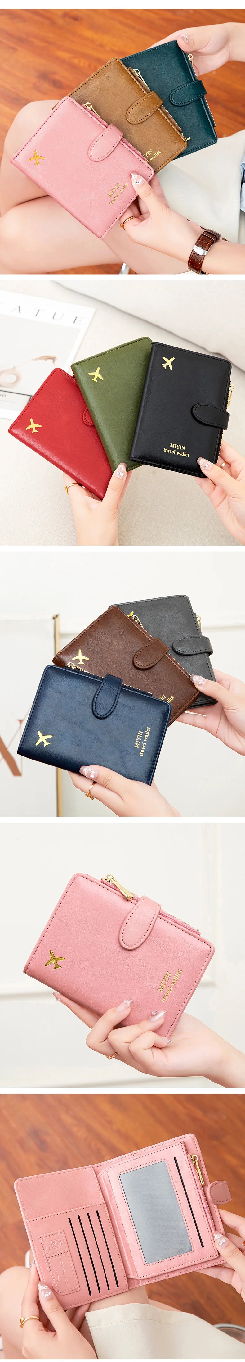Multi-Functional RFID Anti-Theft Passport Bag – PU Leather Wallet with Multi Card Slots & Large Capacity
