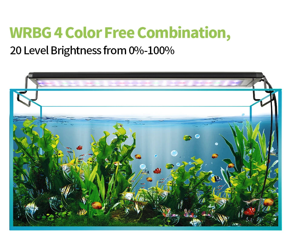 Full Spectrum Aquarium LED Light – 24/7 Lamp with Thermometer & Memory Function for Aquatic Plants