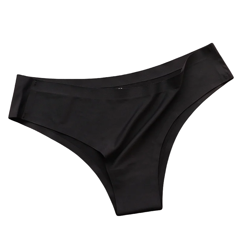 4PCS Seamless Ice Silk G-String Panties for Women – Low Waist, Soft Ultra-Thin Sexy Underwear Briefs
