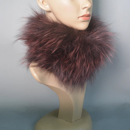 2025 Real Fox Fur Scarf and Headband – Luxury Winter Neck Warmer for Women, 100% Natural Fur, Elastic Ring Muffler