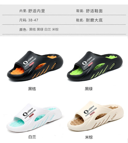2024 Men’s Massage Slippers – Comfortable Indoor/Outdoor Slides & Beach Sandals, Sizes 38-47
