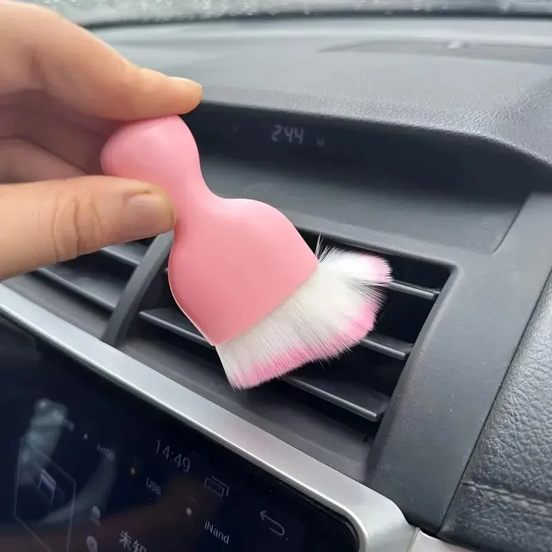 1/3/5PCS Pink Car Interior Cleaning Brush – Air Vent Gap Dust Remover for AC Outlets & Dashboard Detailing
