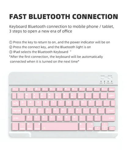 Wireless Bluetooth Keyboard - Ultra-Thin 78-Key Rechargeable Portable Keyboard for iPad, Android & iOS Tablets