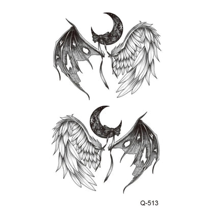 Waterproof Temporary Tattoo Stickers - Mini Black Rose, Butterfly, Arrow, Flower, Wings, Maori, and Snake Designs for Wrist and Neck