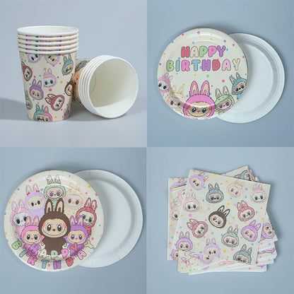 Doll Birthday Party Supplies – Disposable Tableware, Balloons, Banner & Stickers