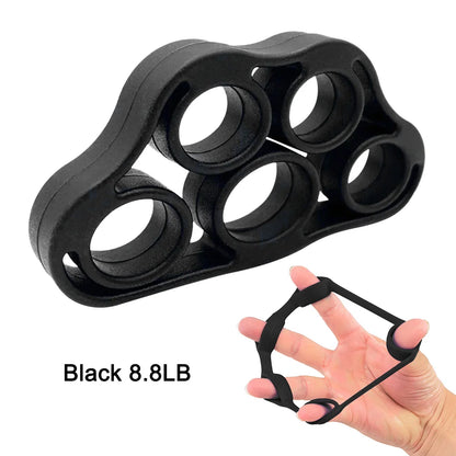 3-in-1 Silicone Finger Strengthener – Elastic Hand Grip Trainer & Guitar Finger Exerciser for Hand Therapy