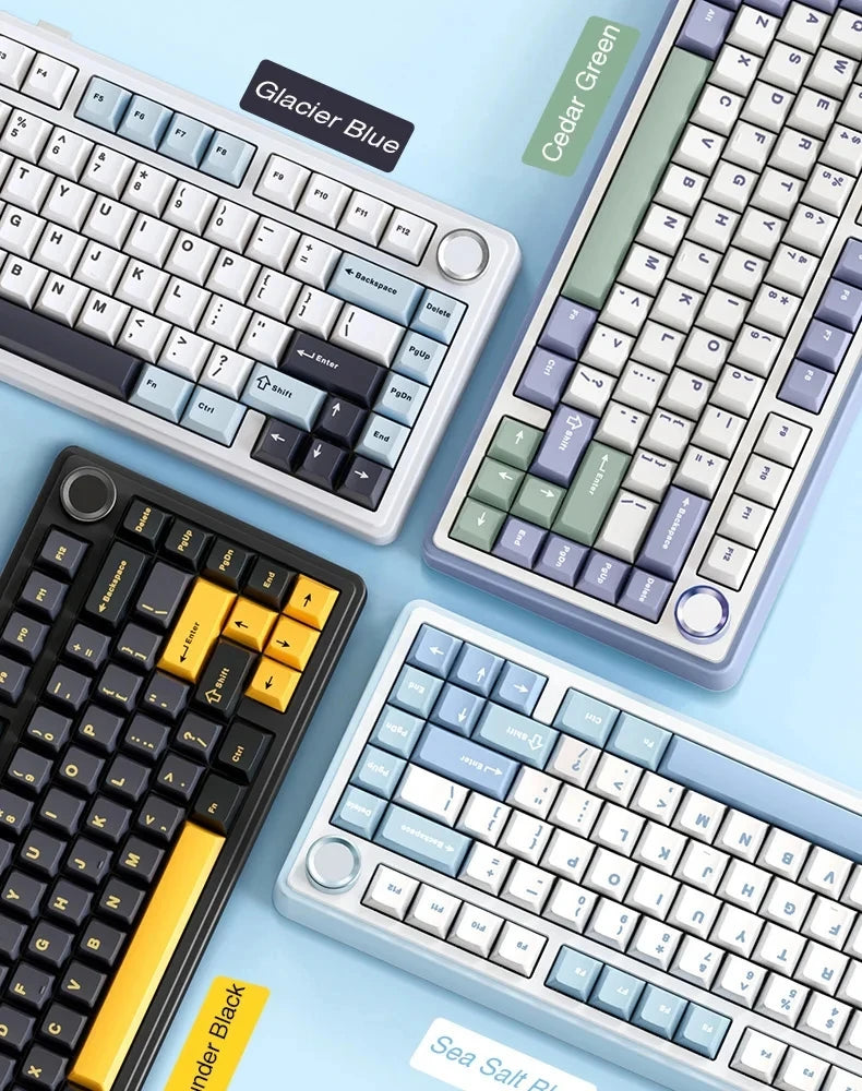 AULA F75 75% Mechanical Gaming Keyboard – 2.4G Wireless, Bluetooth, Wired, RGB, OEM Profile, Gasket Structure