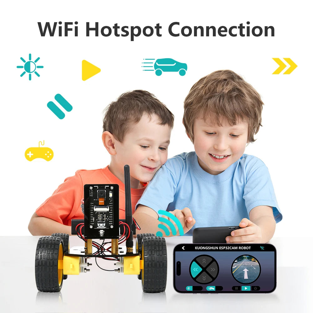 4WD ESP32 Smart Robot Car Kit - WiFi Camera Arduino Programming & Coding Learning Robot