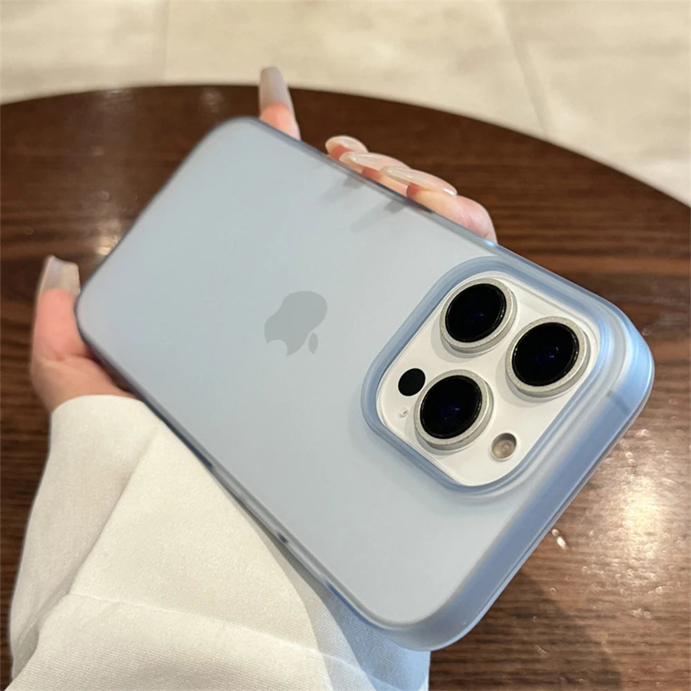 Soft Matte Transparent Candy Phone Case for iPhone 11–17 Pro Max - Shockproof Silicone Bumper Cover