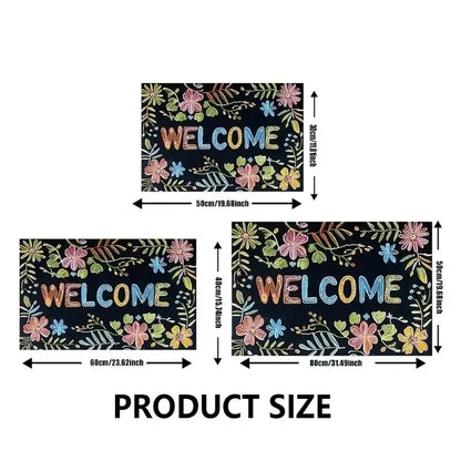 Christmas Festive Entry Door Mat — Santa Claus, Elk & Tree Holiday Anti-Slip Bathroom/Entrance Doormat