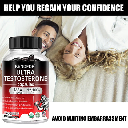 Male Strength Supplement – 12100mg Energy, Endurance & Muscle Support, Fatigue Relief Formula