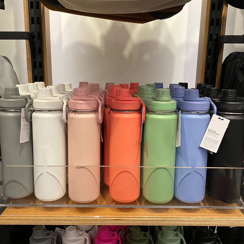 710ml Lulu Insulated Sports Water Bottle - Stainless Steel, Pure Titanium, Vacuum-Sealed, Leakproof, Portable Outdoor Cup