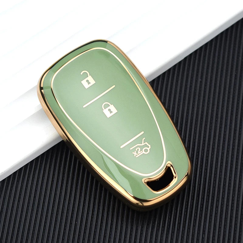 TPU Car Key Case Cover – Compatible with Chevrolet Malibu, Blazer, Traverse, Seeker, Onix, Equinox, Volt, Bolt, Trax, Orlando, Cruze, Spark, Sonic, Camaro