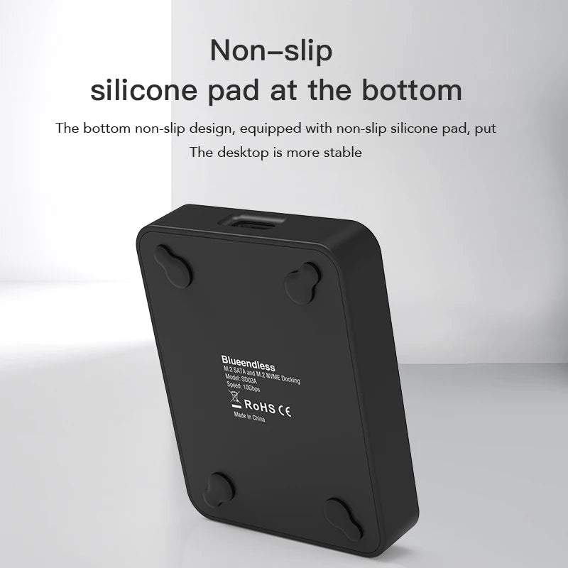 Blueendless External SSD Hard Disk NVME Enclosure – 10G Online Reading/Writing Speed, M.2 NVME SD Docking Station Case