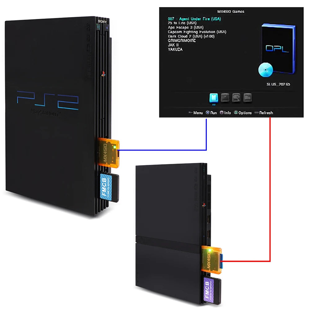 MX4SIO SIO2SD TF/SD Card Adapter – Memory Card Reader for PS2 Game Consoles