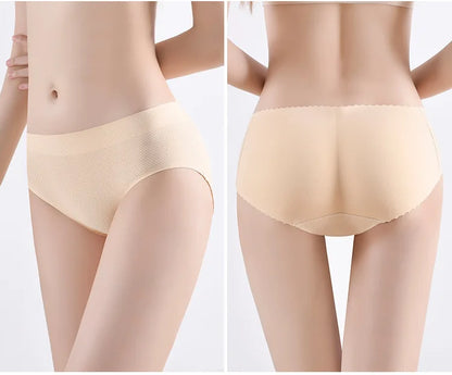 Women’s Low Waist Mesh Tummy Control Panty – Slimming Padded Seamless Underwear, Fake Buttock Body Shaper & Hip Enhancer