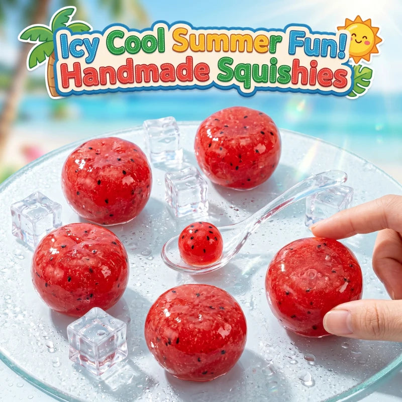 Handmade Watermelon Slushy Squishy Toy - Soft Slow-Rise Stress Relief Squeeze Gift