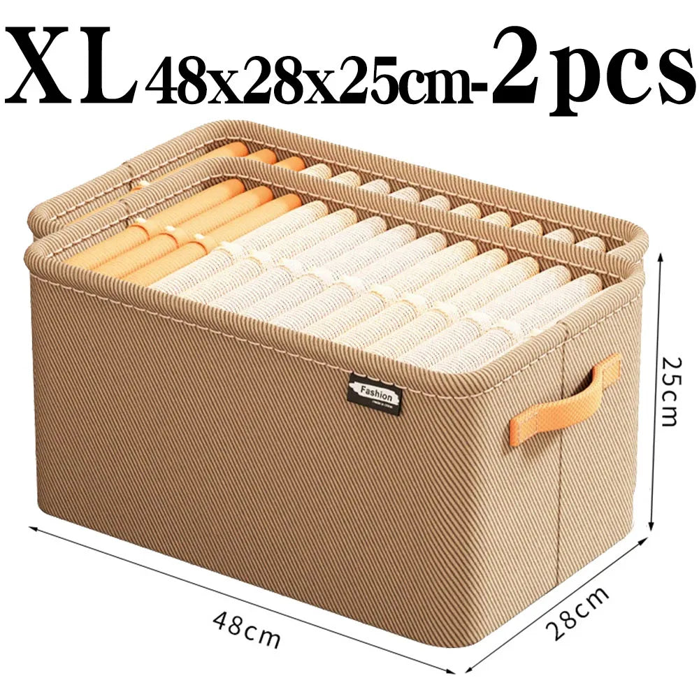 Thick Clothes Storage Organizer Box - Wardrobe Drawer Cabinet Organizer for Pants, Sweaters & Jeans