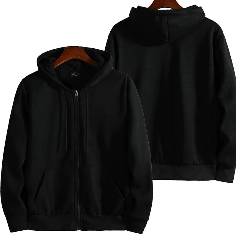 Men's Zipper Hoodie – Casual Long Sleeve Hooded Sweatshirt for Autumn & Winter – Loose Fit Sportswear Jacket