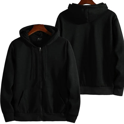 Men’s Zipper Hoodie – Autumn Winter Long Sleeve Casual Sportswear Hooded Sweatshirt Loose Fit