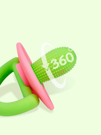 Silicone Teether Ring – Pacifier-Style Soft Teething Tool with Molar Massage Dots