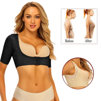 Women's Upper Arm Shapers - Compression Slimming Shapewear Vest Tops - Humpback Posture Corrector for Improved Posture
