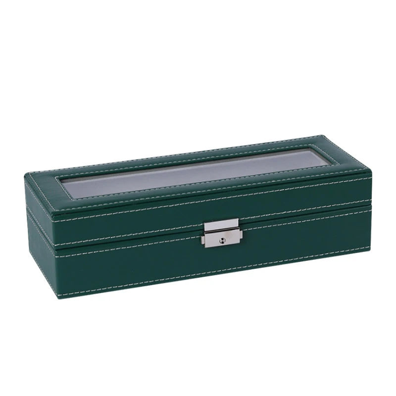 Handmade Wood Watch Box — 6/10/12 Grid Display Case & Jewelry Holder, Organizer for Watches Storage