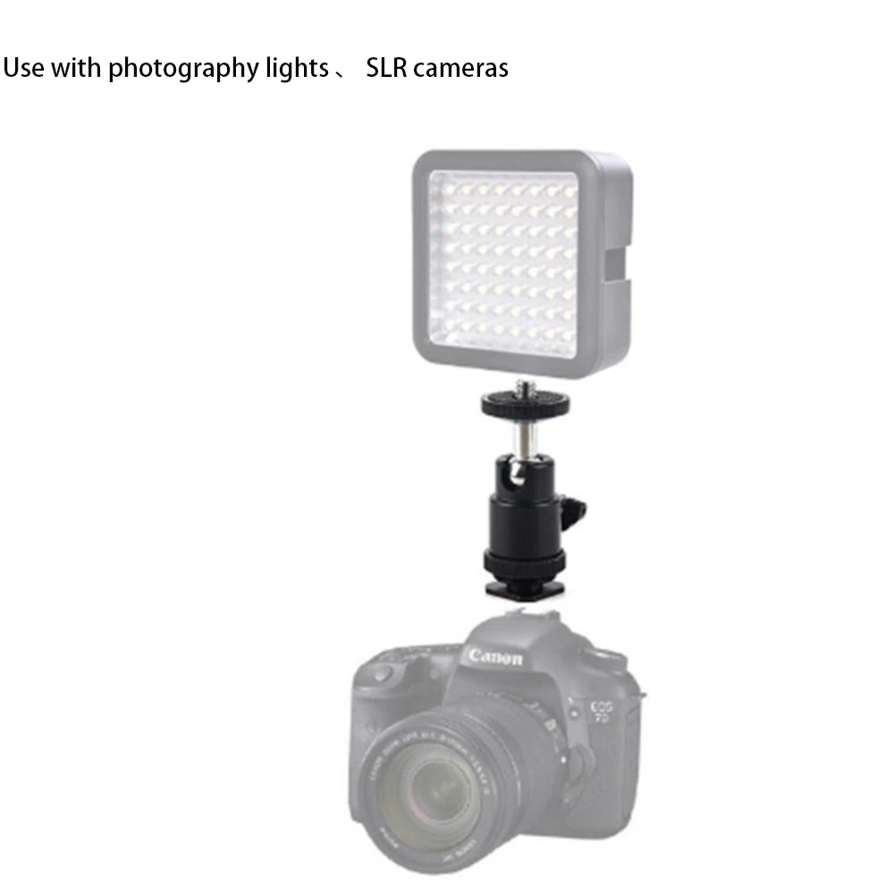Hot Shoe Phone Clip Universal Mobile Holder Bracket with 1/4'' Screw Mount, Tripod Monopod Stand for SLR Camera