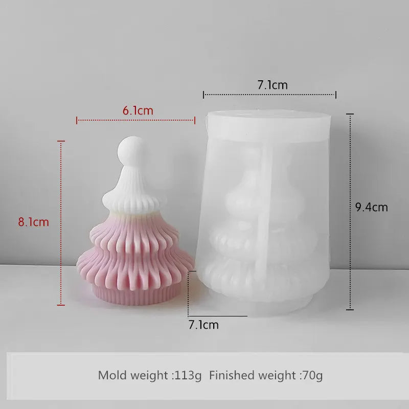3D Origami Christmas Tree Silicone Mold — DIY Aroma Candle, Plaster & Gel Mold for Handmade Creative Holiday Decorations