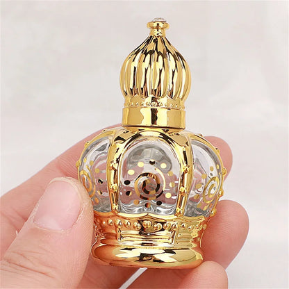 15ml Luxury Golden Essential Oil Roller Bottle - Refillable Glass Perfume Container for Cosmetics & Sample Test