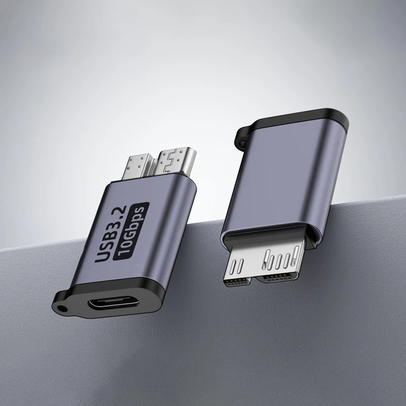 Micro B USB 3.0 Male to Type-C Female Adapter – USB 3.0 to Type-C Connector for External Hard Drive HDD Cable