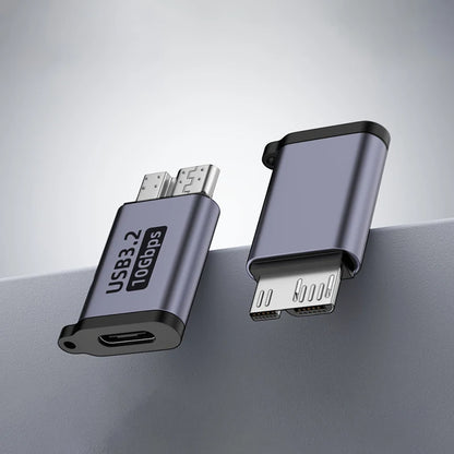 Micro B USB 3.0 Male to Type-C Female Adapter – USB 3.0 to Type-C Connector for External Hard Drive HDD Cable