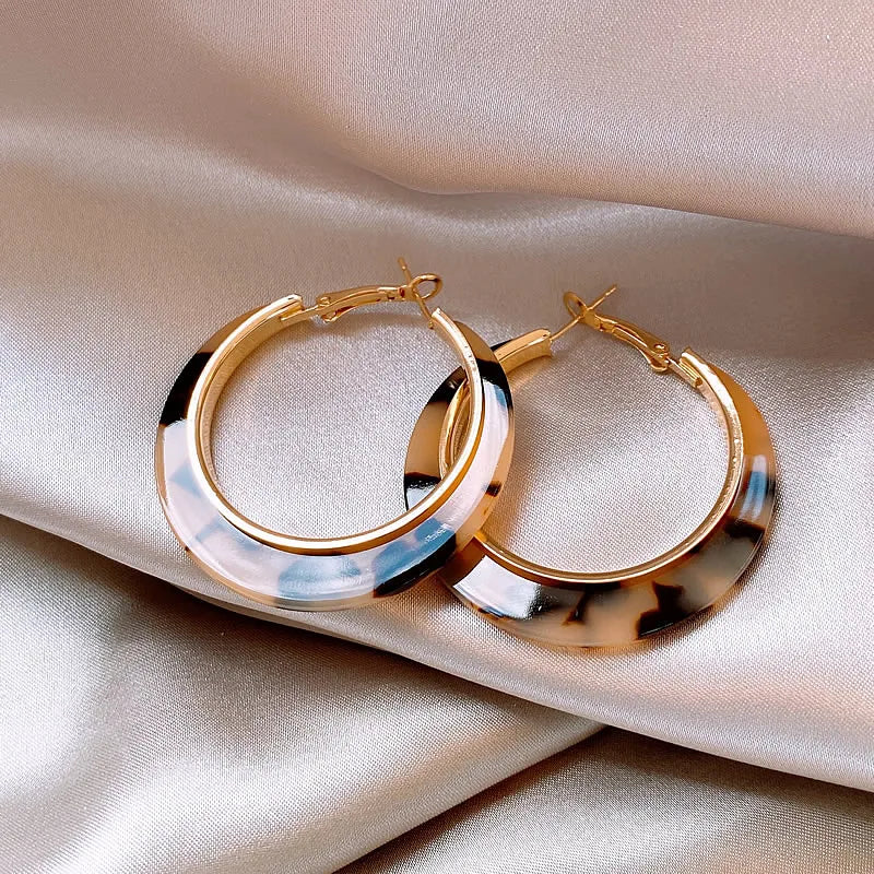 Leopard Print Hoop Earrings for Women – 2024 Trendy Gothic Exaggerated Jewelry
