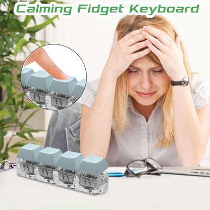 DIY Keyboard Key Toy - Stress Relief Fidget Button Keychain & Fidget Keycap Toy
