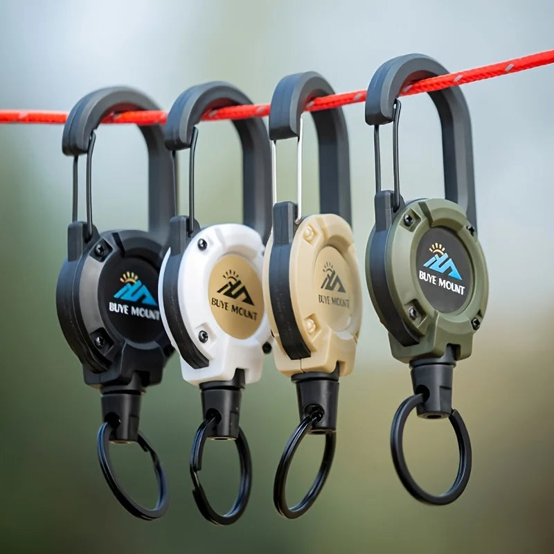 Outdoor Tactical Camping Buckle – Telescopic Steel Wire Keychain Multi-Tool