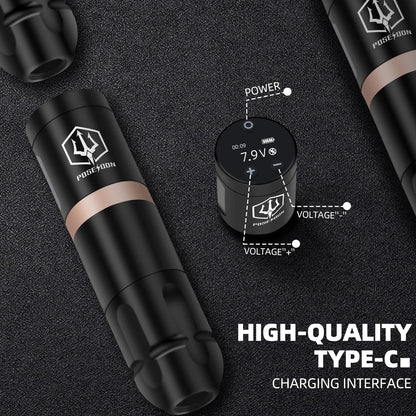 POSEIDON Wireless Rotary Tattoo Pen Set – High-Quality Coreless Motor Machine Kit for Professional Tattoo Artists