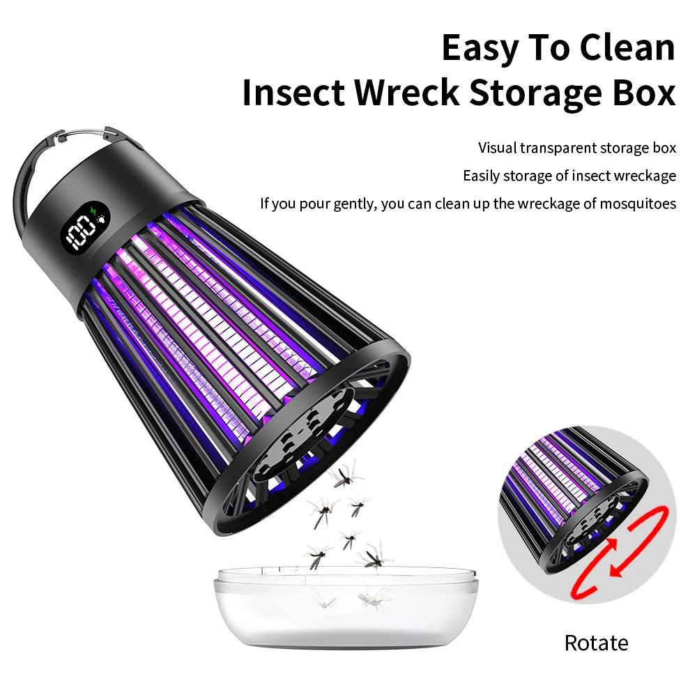 2-in-1 USB Camping Mosquito Lamp - Portable Rechargeable Bug Zapper & Outdoor Light