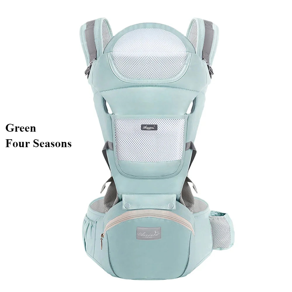 Adjustable Ergonomic Baby Carrier – 4 Seasons Universal Waist Stool Baby Carrying Bag, Portable Multifunctional Infant Sling Harness
