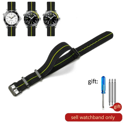 60's French Army Nylon Watch Strap - Woven Military Watch Band for Rolex, Seiko, Tudor & Omega