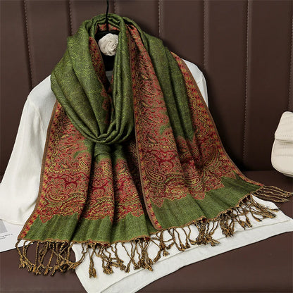 Luxury Autumn Cashmere Pashmina Shawl – Warm Winter Scarves for Women, Printed Cotton Foulard Stole Scarf 2023