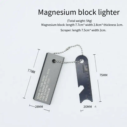 Outdoor Survival Magnesium Flint Fire Starter – American Style Ignition Rod for Camping & Hiking