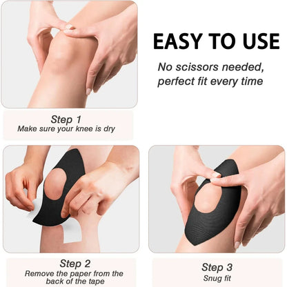 10PCS Kinesiology Tape for Knees - Waterproof Elastic Breathable Latex-Free Athletic Sports Tape for Fitness & Running