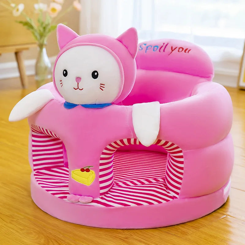 Cute Baby Sofa Support Seat Cover - Plush Toddler Learning Chair for Sitting, Feeding & Comfortable Baby Nest Cushion