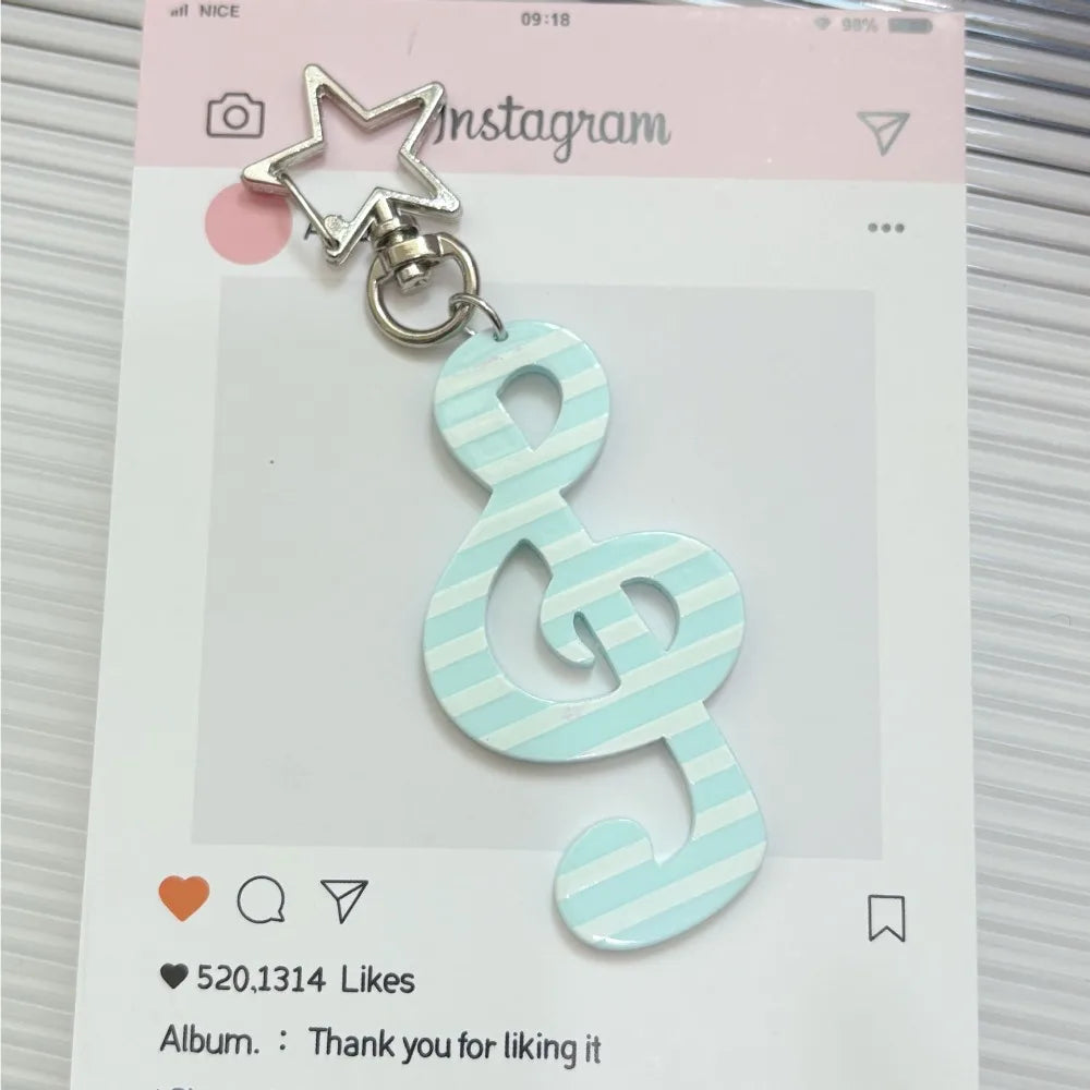 Kawaii Cartoon Acrylic Keychain - Sweet Musical Note Bag Charm & Fashion Illustration Accessory