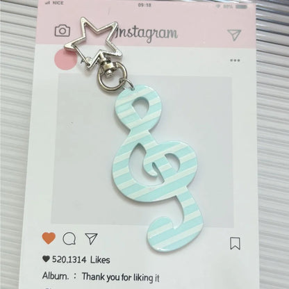 Kawaii Cartoon Acrylic Keychain - Sweet Musical Note Bag Charm & Fashion Illustration Accessory