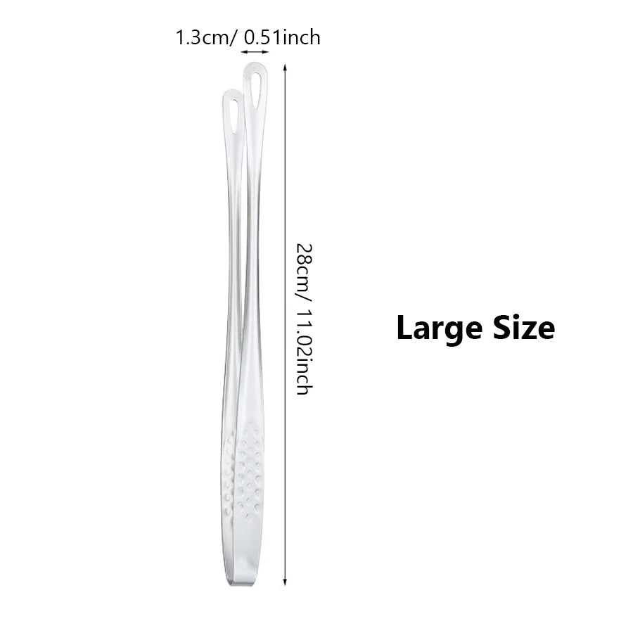 Long Stainless Steel Kitchen Tongs - Non-Slip Heat-Resistant BBQ Grill, Steak & Cooking Utensil Tool