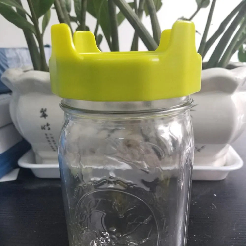 2pcs Plastic Sprouting Lid Set - Mesh Sprout Cover for Seed Germination, Vegetable Crop Growth, Fits Mason Jars with Sealing Ring