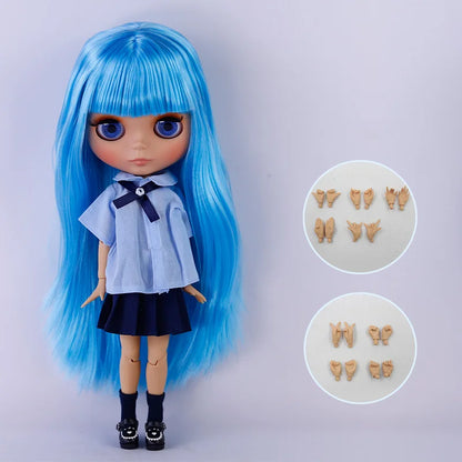 ICY DBS Blythe Doll – Tan Skin Matte Face with Eyebrows, 1/6 BJD Joint Body, Anime Christmas Gift